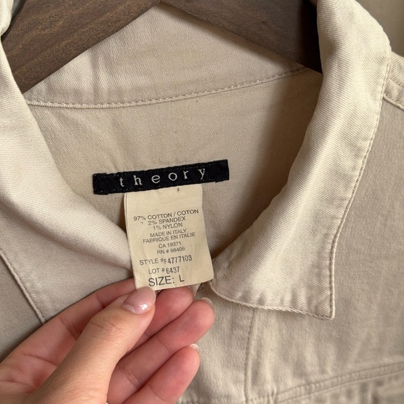 Theory Light Beige Jean Jacket | Large - Picture 2 of 5